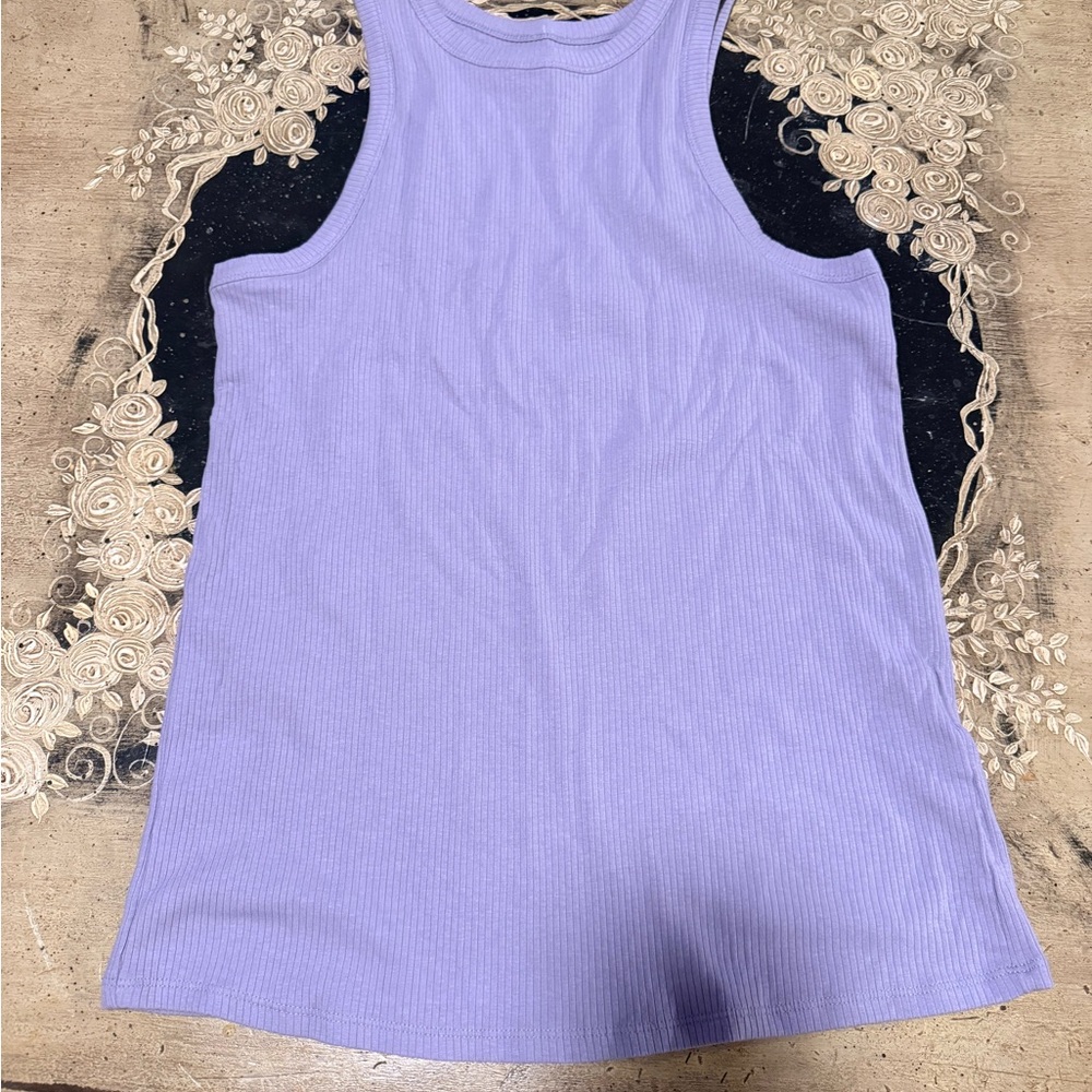 Lilac Sleeveless Ribbed Top